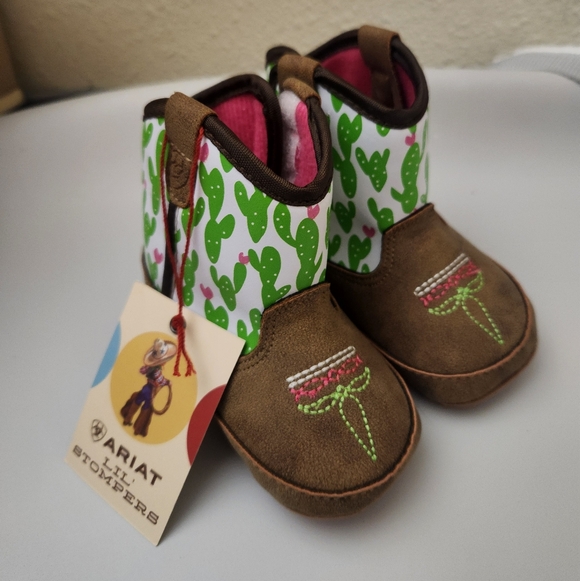 Ariat Lil Stompers Cactus Print Sz2 - Picture 2 of 6
